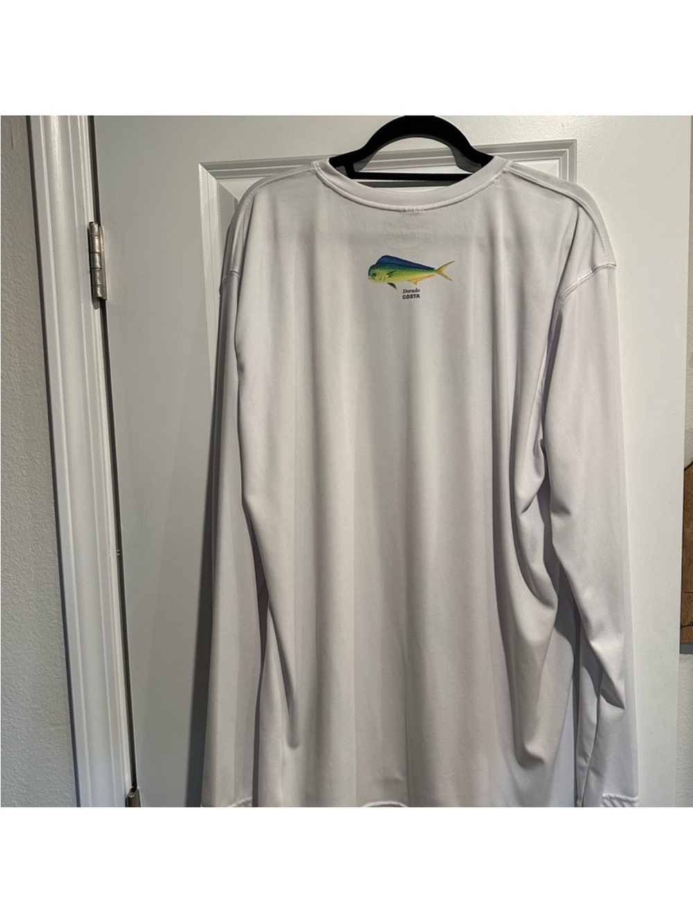 Costa White Long Sleeve Shirt with Blue and Yellow Fish Logo - Picture 2 of 3